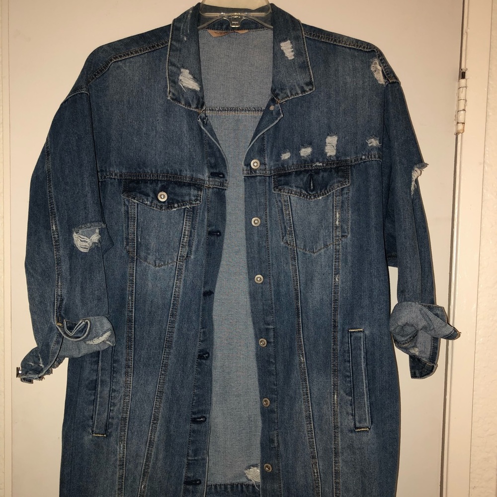 3/4 length jean jacket